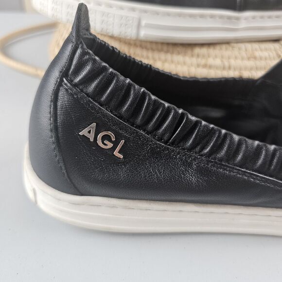 AGL ATTILIO GIUSTI LEOMBRUNI  Suzie Slip On sneakers Black Sz US 8.5 Retail $399 - Picture 4 of 12